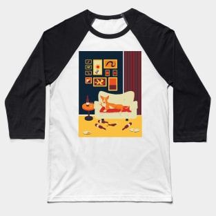 Bright greyhound drinking red wine Baseball T-Shirt